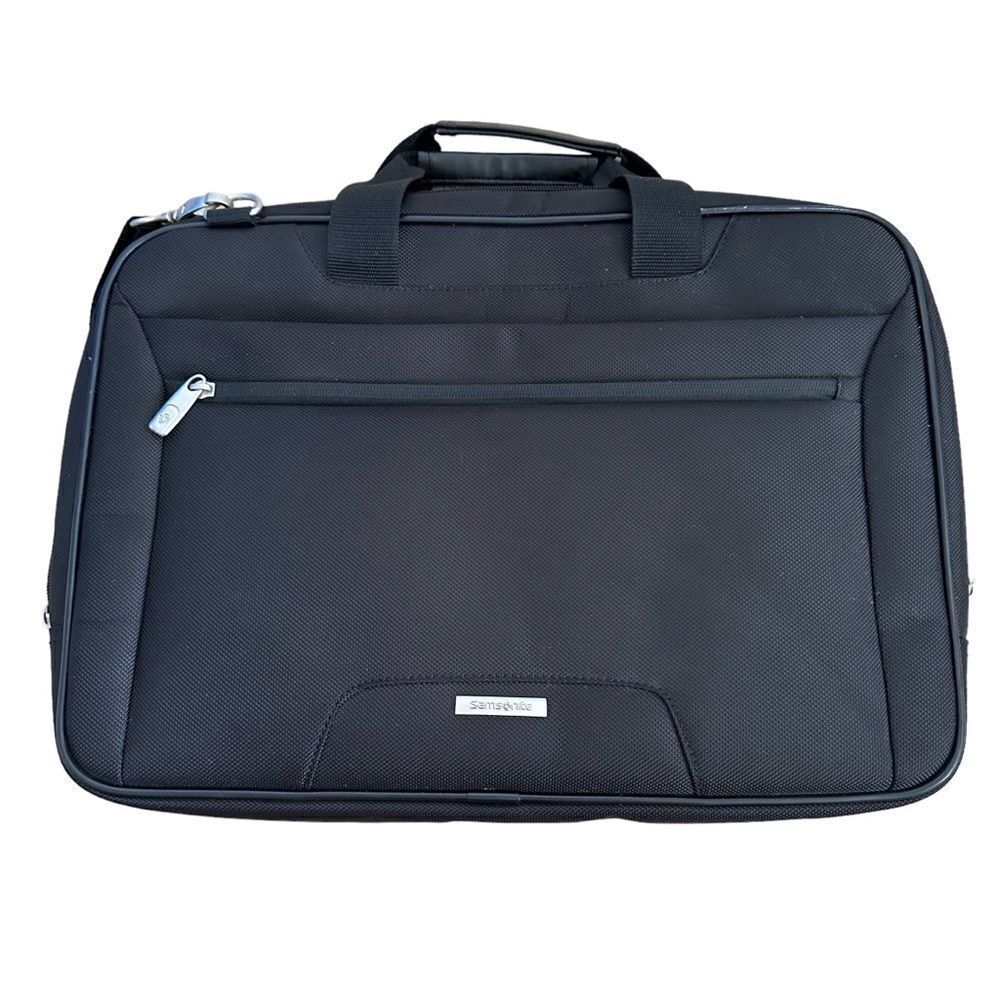 Samsonite ~ Black Laptop work/travel bag with crossbody strap ~ lots of pockets